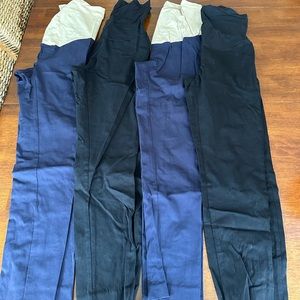 6 pairs of motherhood maternity dress pants. Over the belly, ankle length